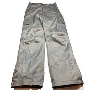 Grenade GRAY Cargo Snowboard Pants MENS S, Streetwear Grenade Logo Zip Snap Up